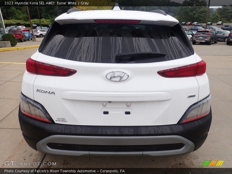 Lunar White / Gray 2023 Hyundai Kona SEL AWD