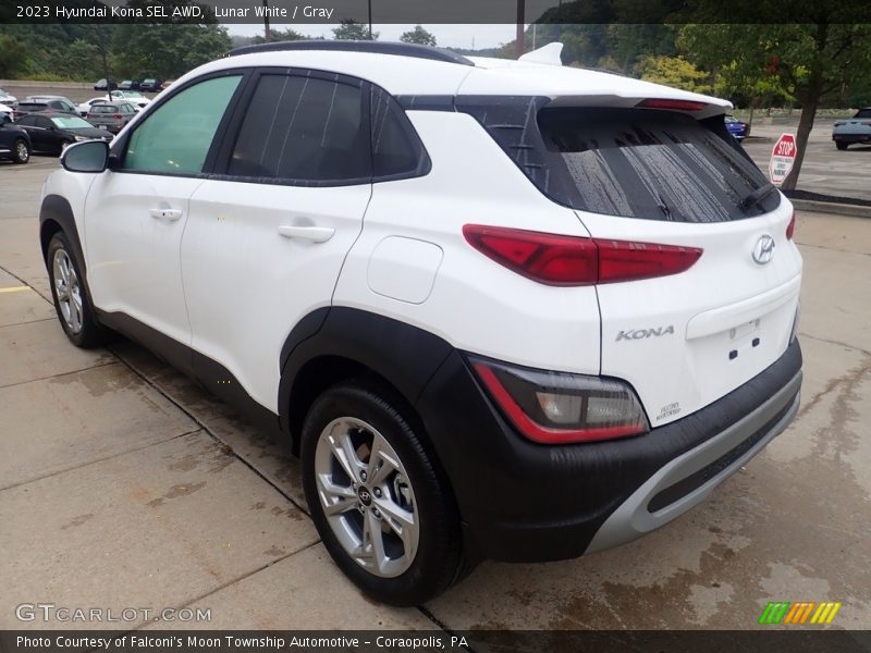 Lunar White / Gray 2023 Hyundai Kona SEL AWD