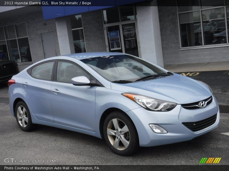 Blue Sky Metallic / Beige 2013 Hyundai Elantra GLS
