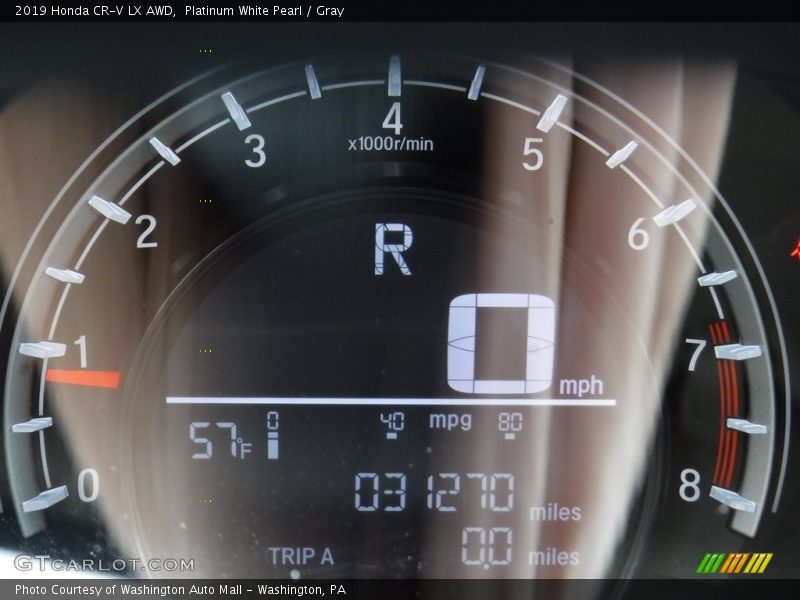 Platinum White Pearl / Gray 2019 Honda CR-V LX AWD