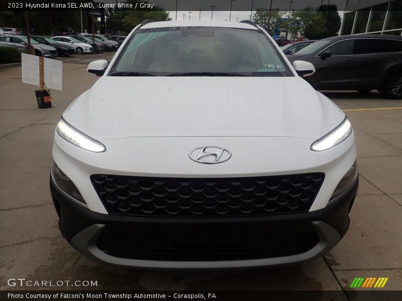 Lunar White / Gray 2023 Hyundai Kona SEL AWD