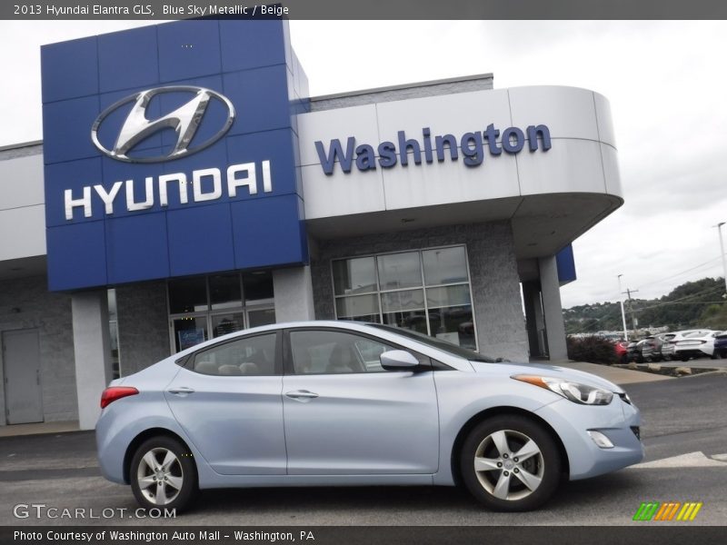 Blue Sky Metallic / Beige 2013 Hyundai Elantra GLS