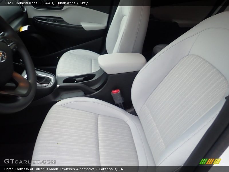 Lunar White / Gray 2023 Hyundai Kona SEL AWD