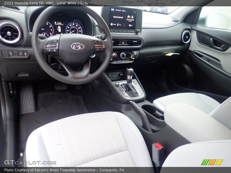 Lunar White / Gray 2023 Hyundai Kona SEL AWD