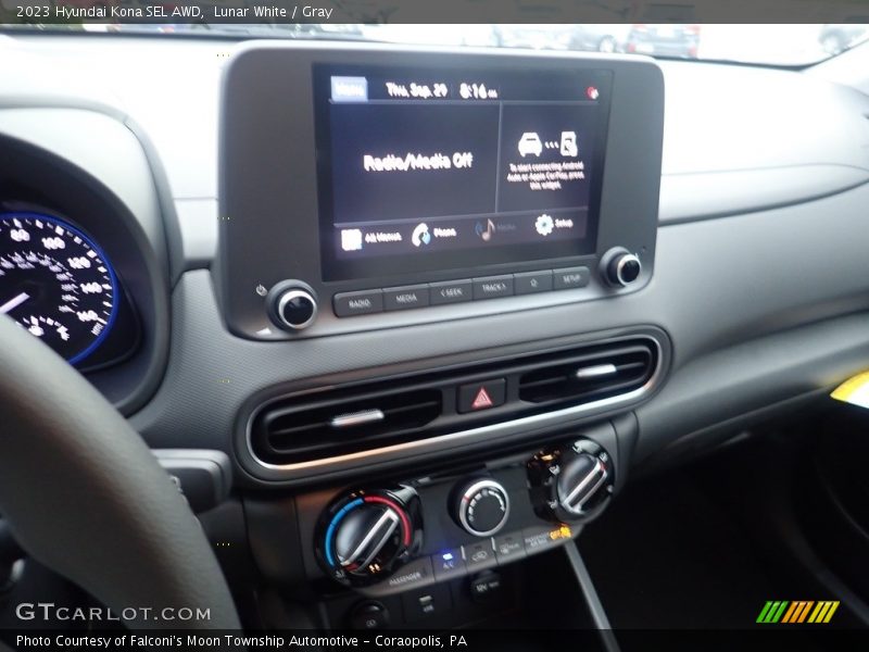 Lunar White / Gray 2023 Hyundai Kona SEL AWD