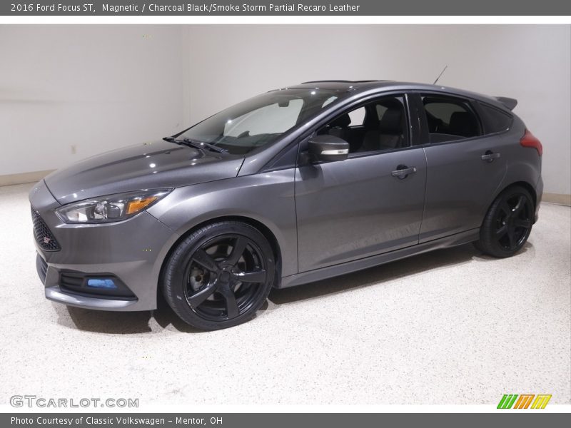 Magnetic / Charcoal Black/Smoke Storm Partial Recaro Leather 2016 Ford Focus ST