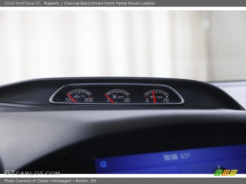 Magnetic / Charcoal Black/Smoke Storm Partial Recaro Leather 2016 Ford Focus ST