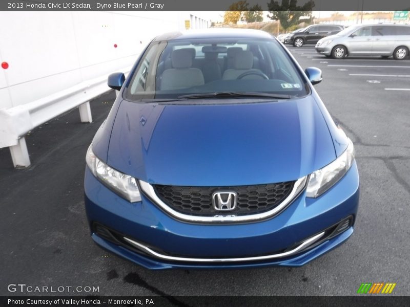 Dyno Blue Pearl / Gray 2013 Honda Civic LX Sedan