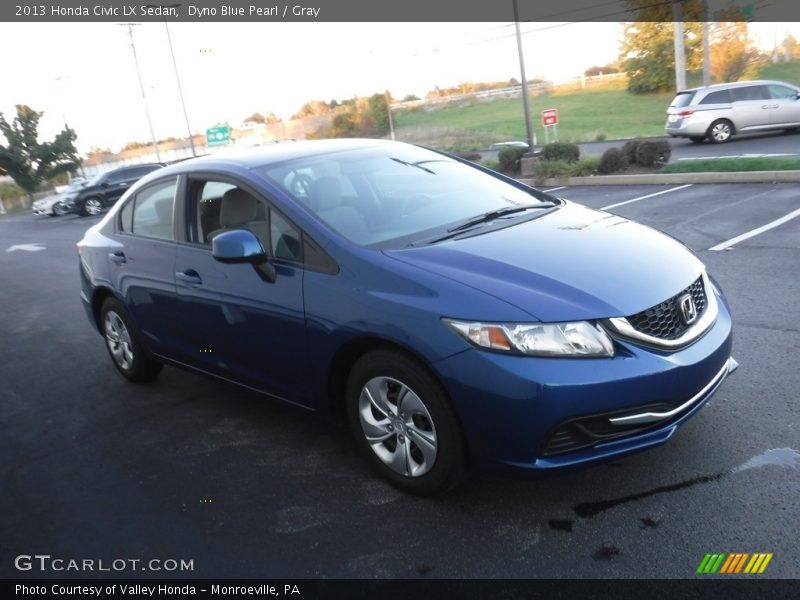 Dyno Blue Pearl / Gray 2013 Honda Civic LX Sedan
