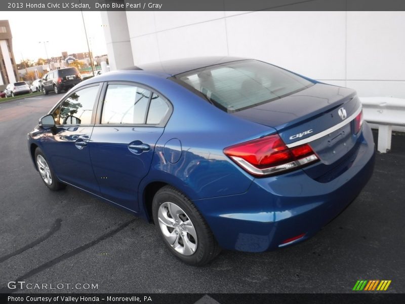 Dyno Blue Pearl / Gray 2013 Honda Civic LX Sedan
