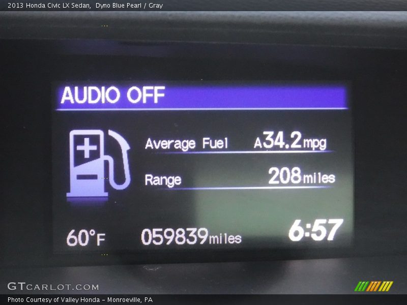 Dyno Blue Pearl / Gray 2013 Honda Civic LX Sedan