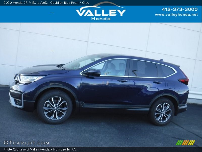 Obsidian Blue Pearl / Gray 2020 Honda CR-V EX-L AWD