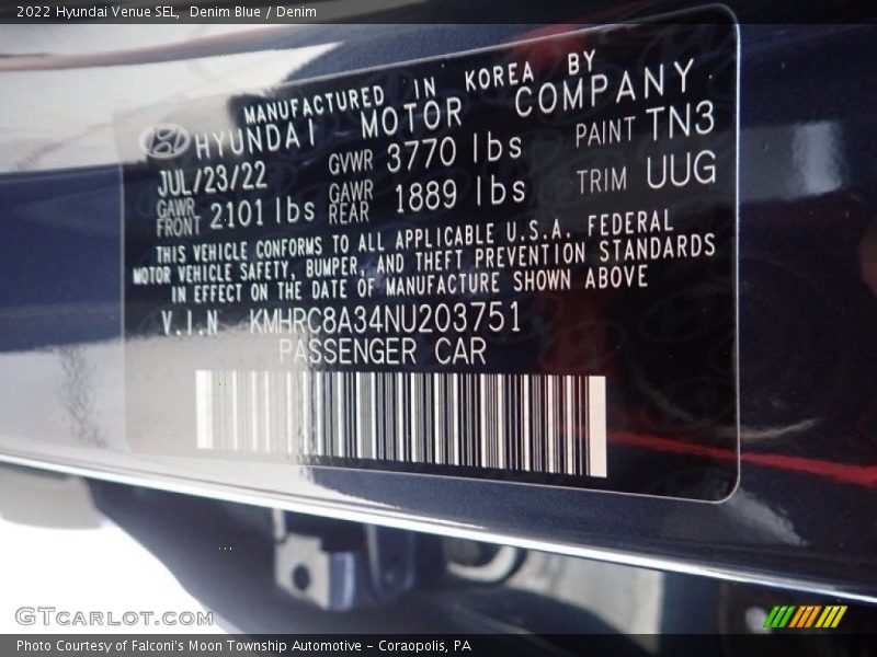 TN3 - 2022 Hyundai Venue SEL