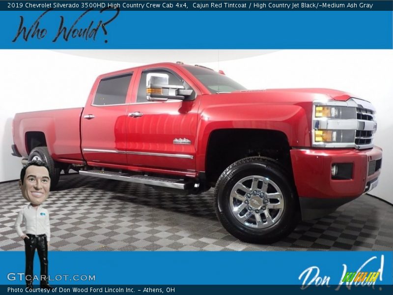 Cajun Red Tintcoat / High Country Jet Black/­Medium Ash Gray 2019 Chevrolet Silverado 3500HD High Country Crew Cab 4x4