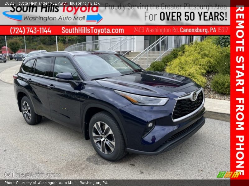 Blueprint / Black 2022 Toyota Highlander XLE AWD