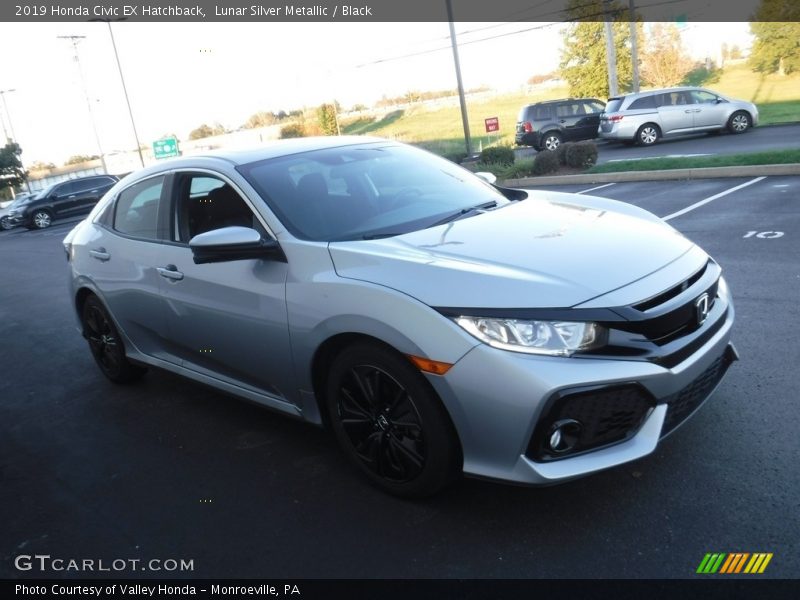 Lunar Silver Metallic / Black 2019 Honda Civic EX Hatchback