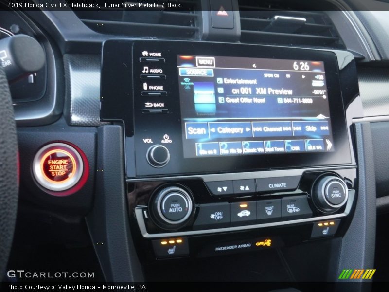 Lunar Silver Metallic / Black 2019 Honda Civic EX Hatchback