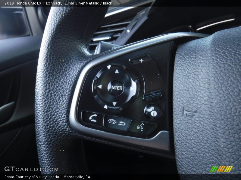 Lunar Silver Metallic / Black 2019 Honda Civic EX Hatchback