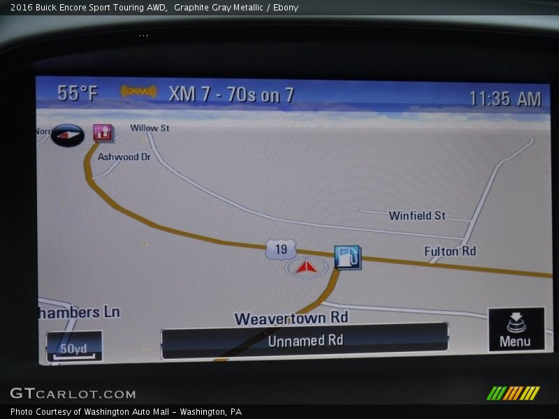 Navigation of 2016 Encore Sport Touring AWD