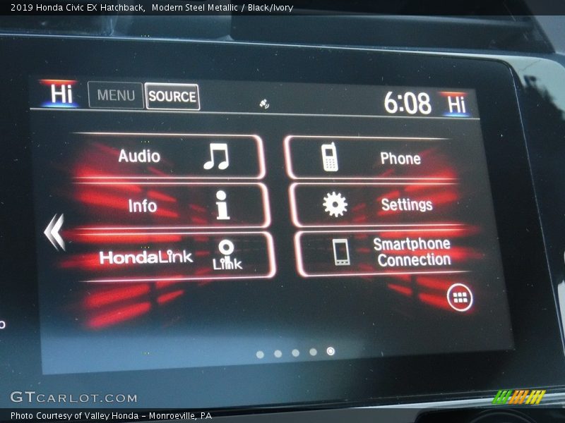 Modern Steel Metallic / Black/Ivory 2019 Honda Civic EX Hatchback