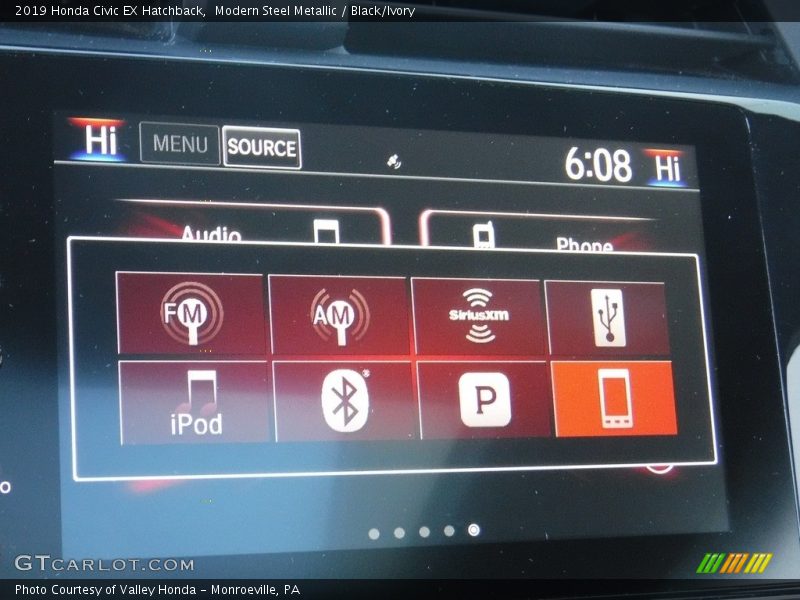 Modern Steel Metallic / Black/Ivory 2019 Honda Civic EX Hatchback