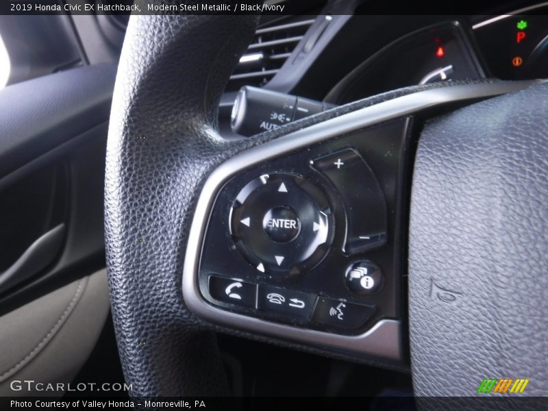 Modern Steel Metallic / Black/Ivory 2019 Honda Civic EX Hatchback