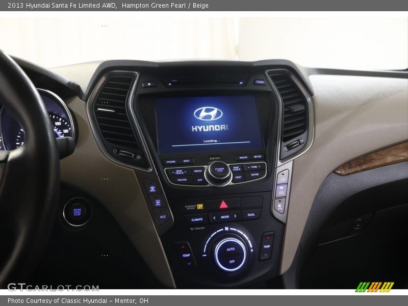 Hampton Green Pearl / Beige 2013 Hyundai Santa Fe Limited AWD