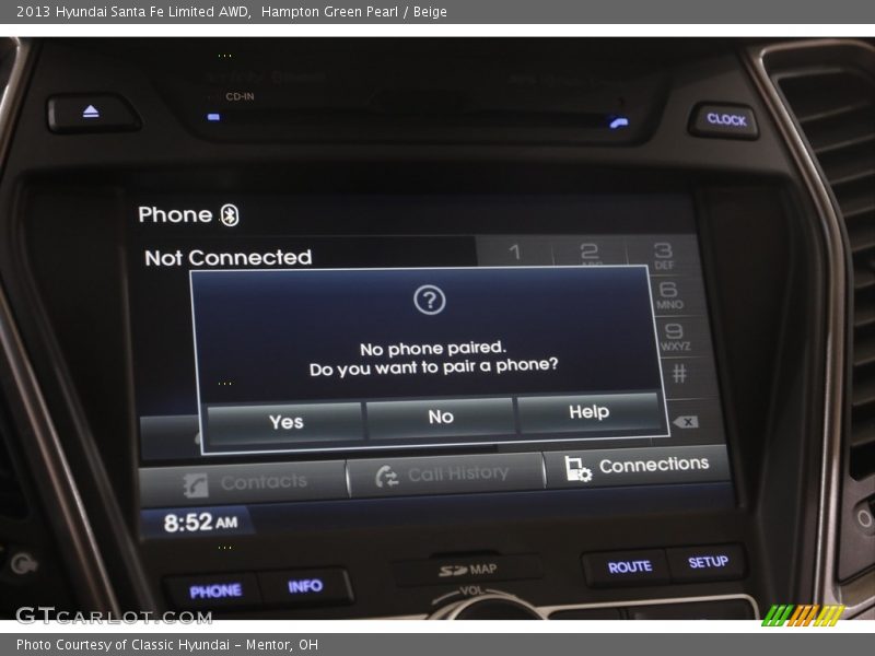 Hampton Green Pearl / Beige 2013 Hyundai Santa Fe Limited AWD
