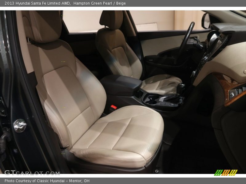 Hampton Green Pearl / Beige 2013 Hyundai Santa Fe Limited AWD