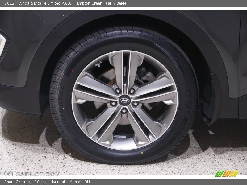 Hampton Green Pearl / Beige 2013 Hyundai Santa Fe Limited AWD