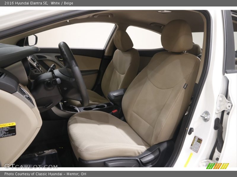 White / Beige 2016 Hyundai Elantra SE