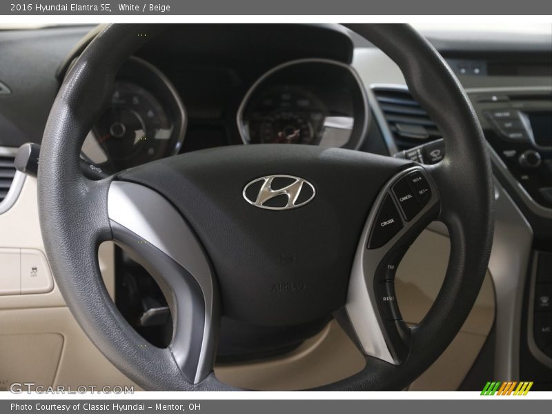 White / Beige 2016 Hyundai Elantra SE