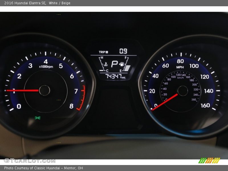 White / Beige 2016 Hyundai Elantra SE