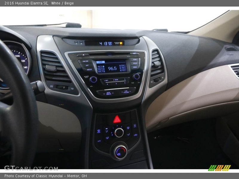 White / Beige 2016 Hyundai Elantra SE