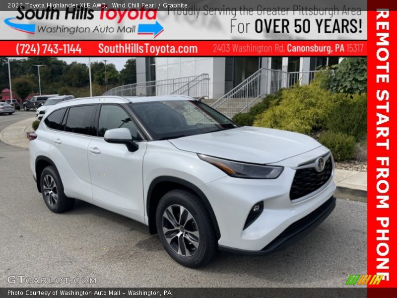 Wind Chill Pearl / Graphite 2022 Toyota Highlander XLE AWD