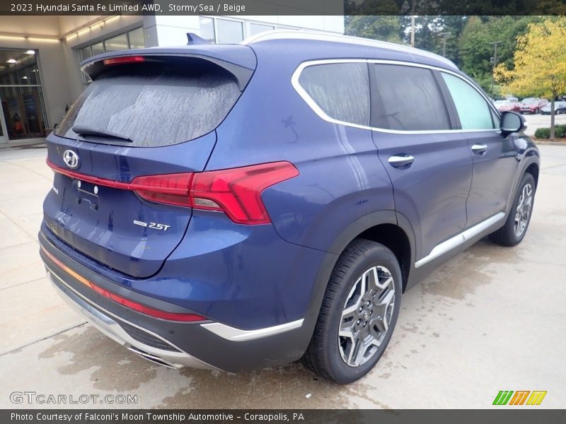 Stormy Sea / Beige 2023 Hyundai Santa Fe Limited AWD