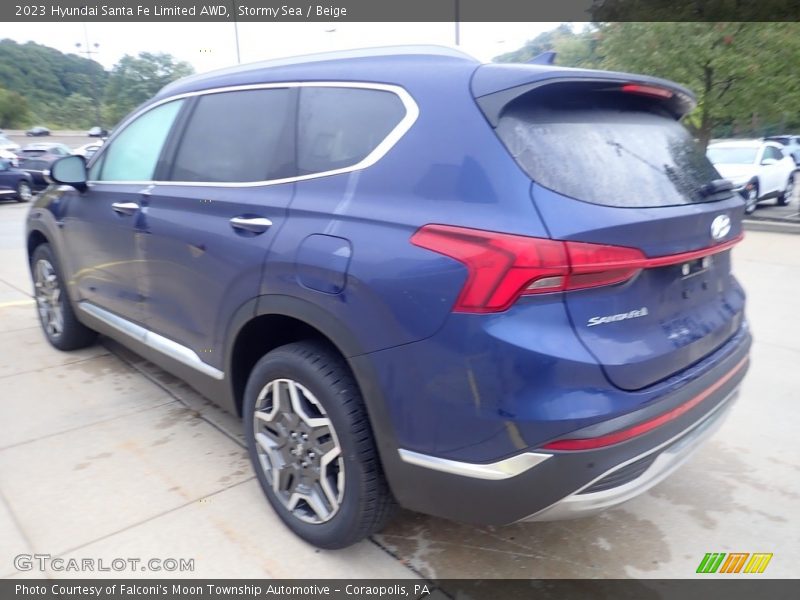 Stormy Sea / Beige 2023 Hyundai Santa Fe Limited AWD