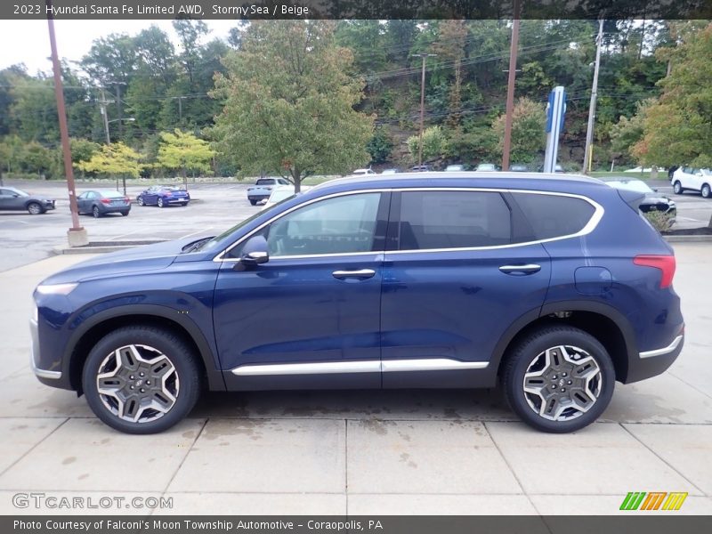 Stormy Sea / Beige 2023 Hyundai Santa Fe Limited AWD