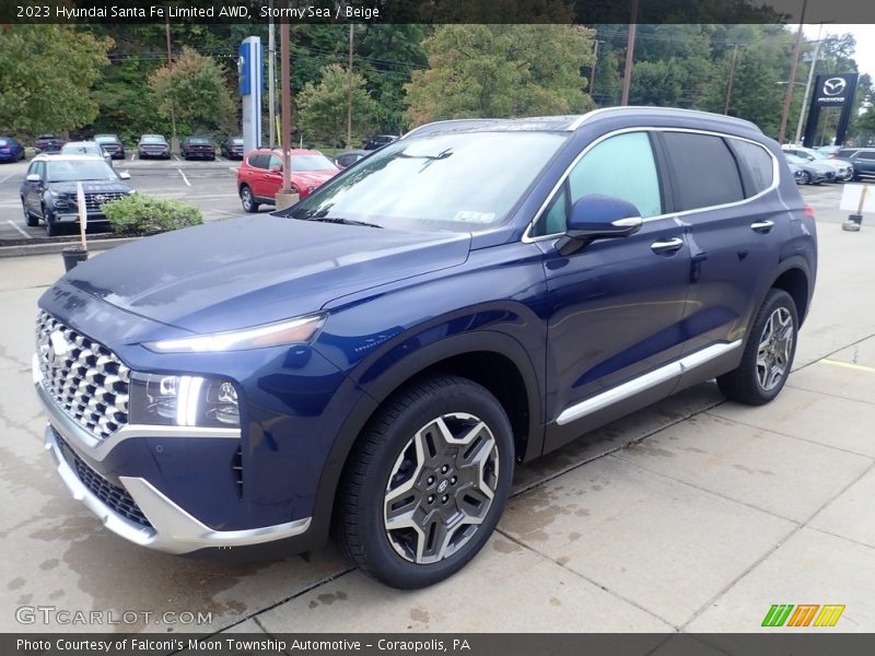 Stormy Sea / Beige 2023 Hyundai Santa Fe Limited AWD