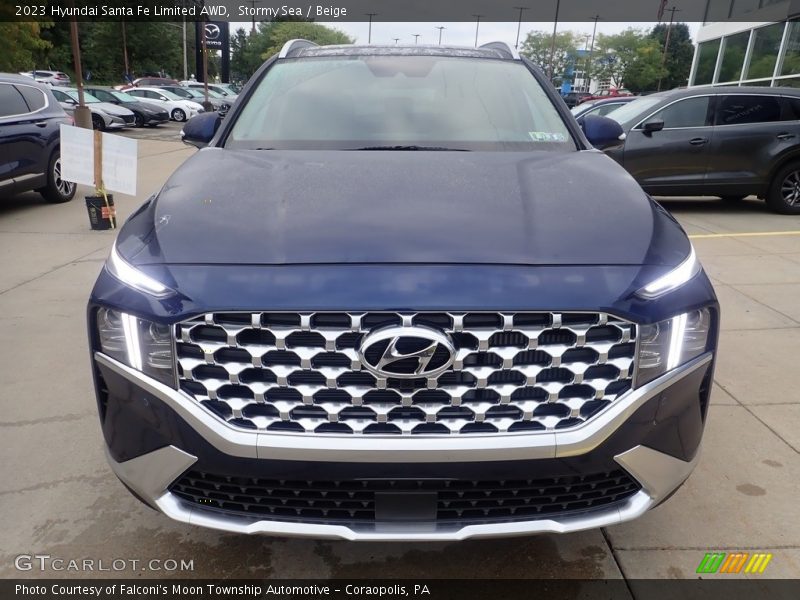 Stormy Sea / Beige 2023 Hyundai Santa Fe Limited AWD