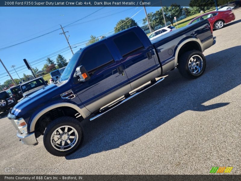 Dark Blue Pearl Metallic / Camel 2008 Ford F350 Super Duty Lariat Crew Cab 4x4