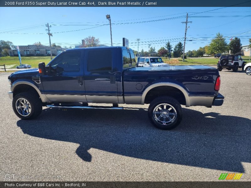 Dark Blue Pearl Metallic / Camel 2008 Ford F350 Super Duty Lariat Crew Cab 4x4