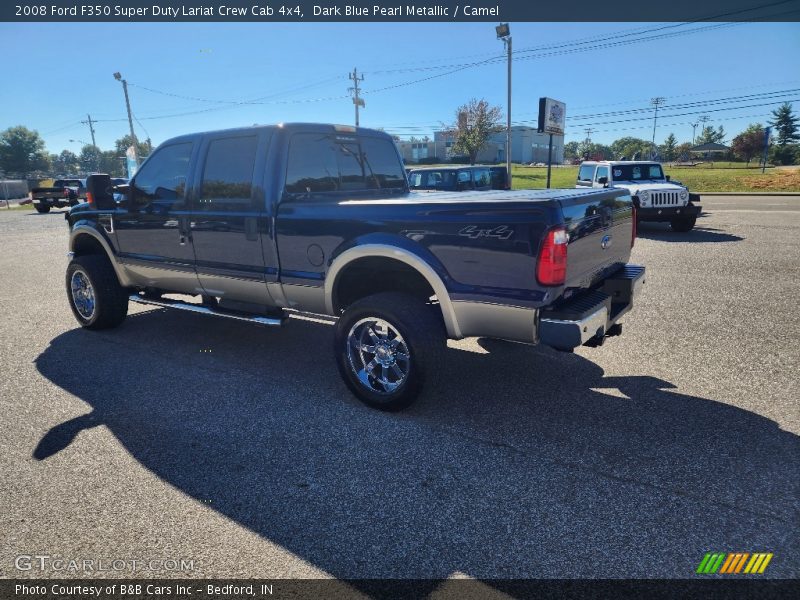 Dark Blue Pearl Metallic / Camel 2008 Ford F350 Super Duty Lariat Crew Cab 4x4