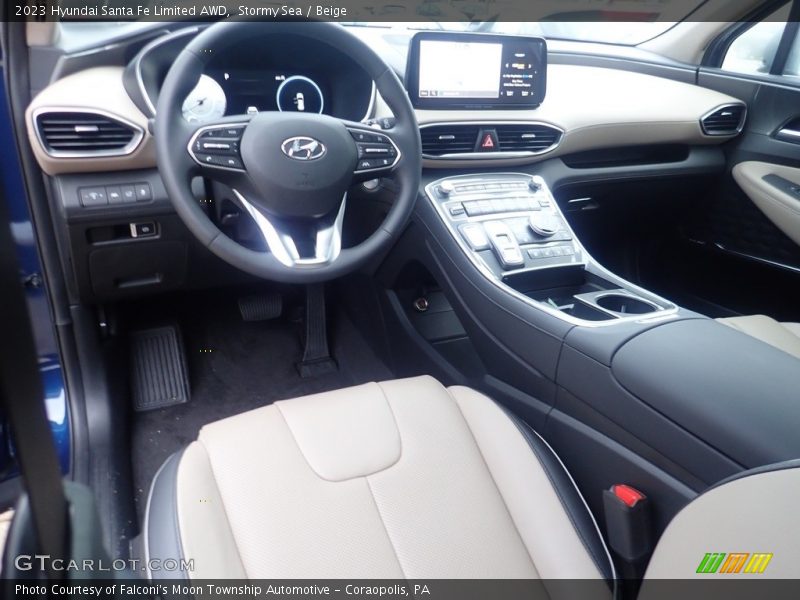 Stormy Sea / Beige 2023 Hyundai Santa Fe Limited AWD