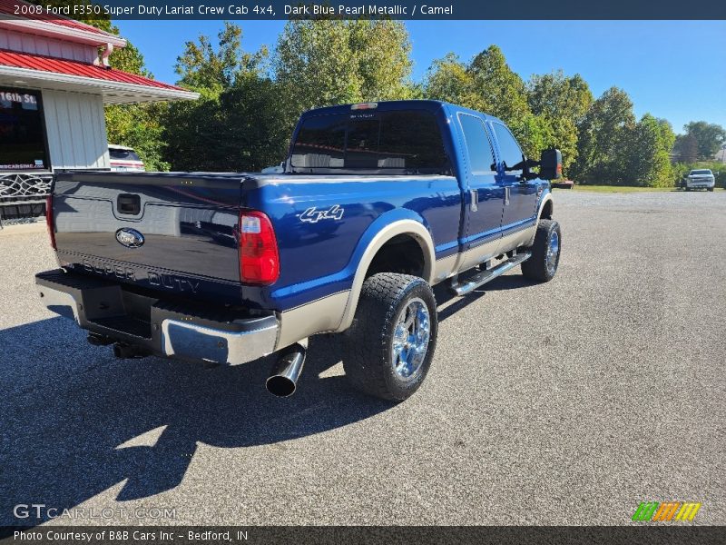 Dark Blue Pearl Metallic / Camel 2008 Ford F350 Super Duty Lariat Crew Cab 4x4