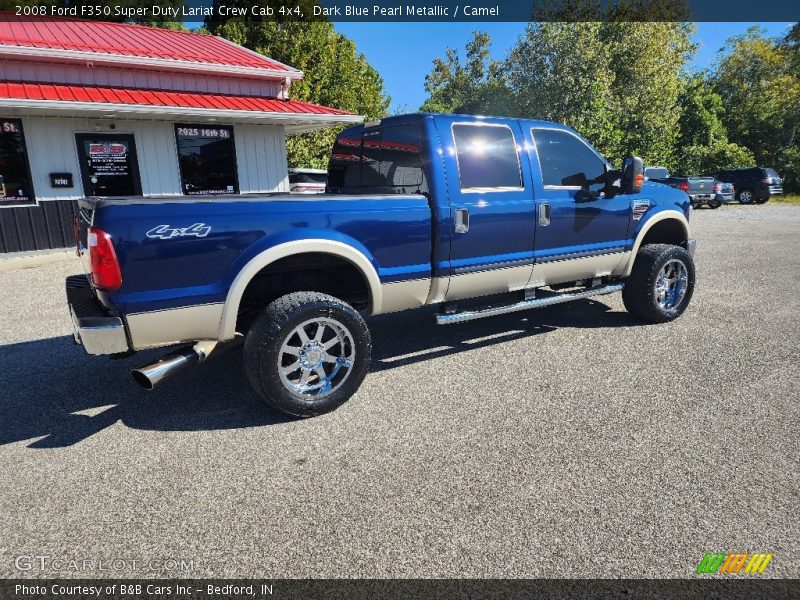 Dark Blue Pearl Metallic / Camel 2008 Ford F350 Super Duty Lariat Crew Cab 4x4