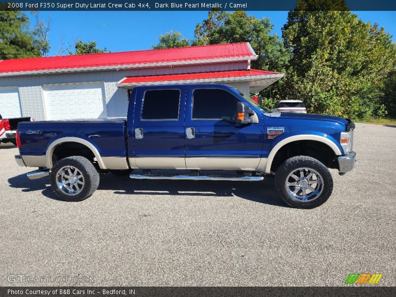 Dark Blue Pearl Metallic / Camel 2008 Ford F350 Super Duty Lariat Crew Cab 4x4