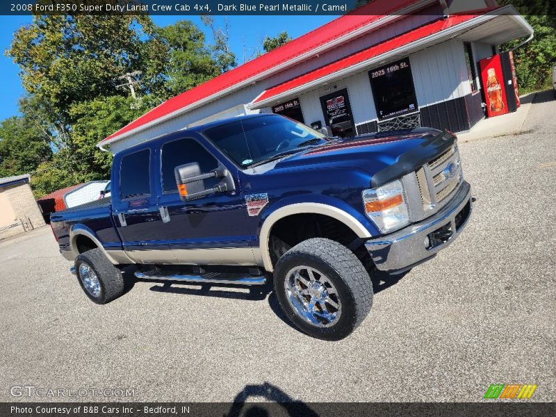 Dark Blue Pearl Metallic / Camel 2008 Ford F350 Super Duty Lariat Crew Cab 4x4