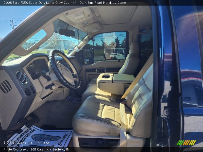 Dark Blue Pearl Metallic / Camel 2008 Ford F350 Super Duty Lariat Crew Cab 4x4