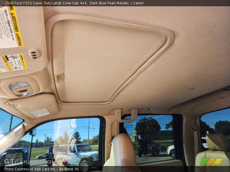Dark Blue Pearl Metallic / Camel 2008 Ford F350 Super Duty Lariat Crew Cab 4x4